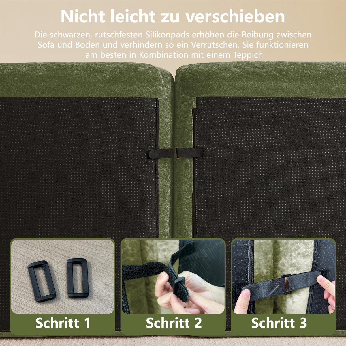 Sofá de esquina en forma de L de 4 plazas con reposapiés, sofá modular Cloud sin marcos de chenilla, sofá de estar suave, antideslizante, combinable de forma flexible, sin montaje, salón color