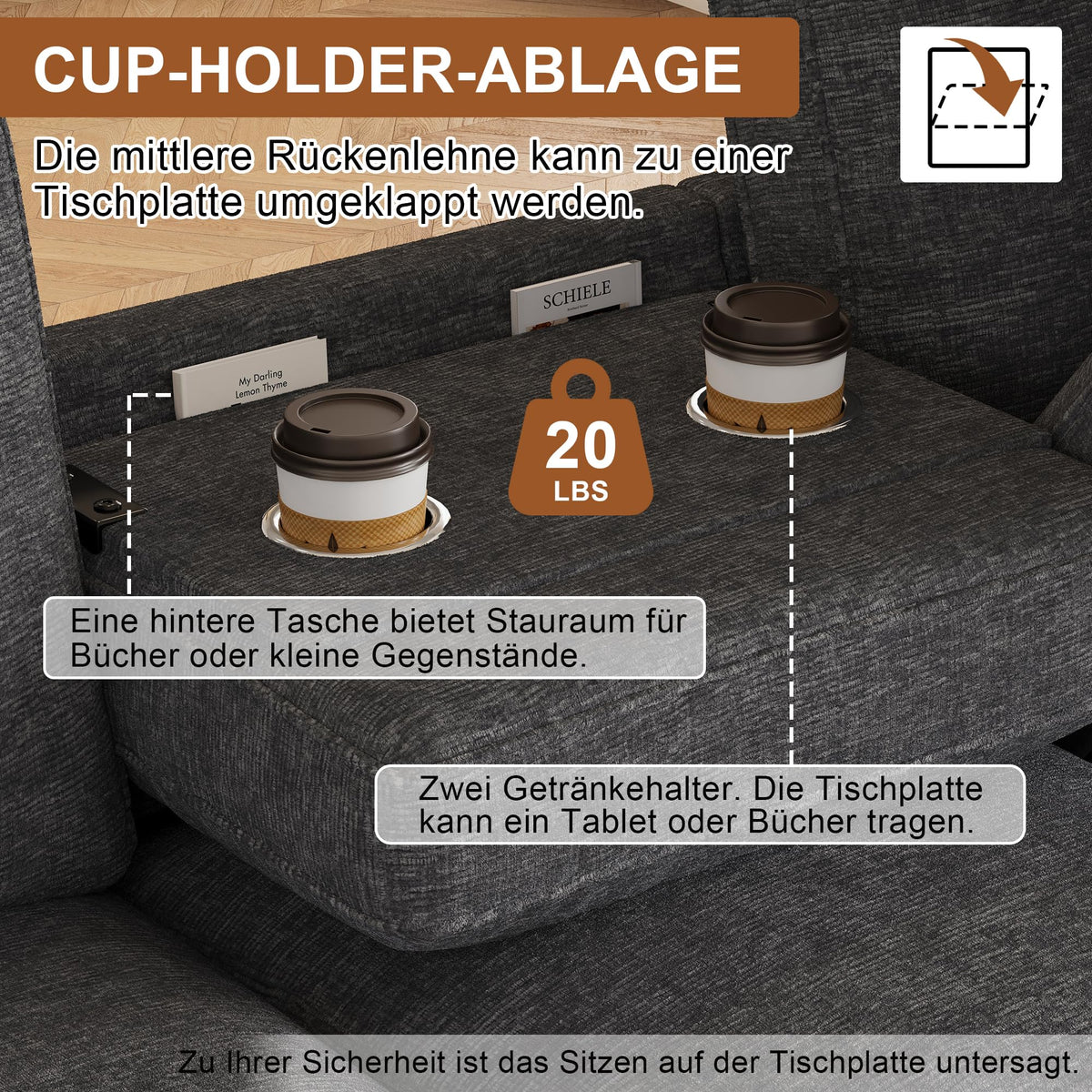 Sofá moderno de chenilla en forma de U con chaise longue, sofá esquinero de 4 plazas con espacio de almacenamiento, puerto USB y tipo C, modular, con soporte para bebidas y cojines suaves