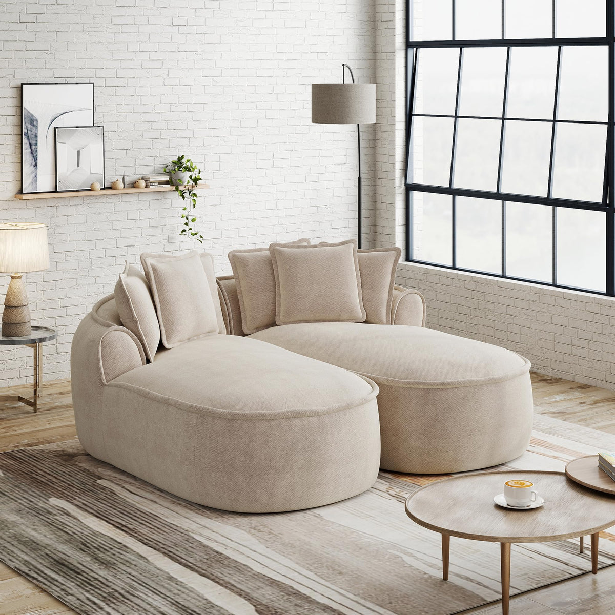 Sofá modular en forma de L sin marco, cómodo sofá de chenilla nube con asiento profundo, chaise longue moderno, extra grande, cojín ideal para salón, color verde