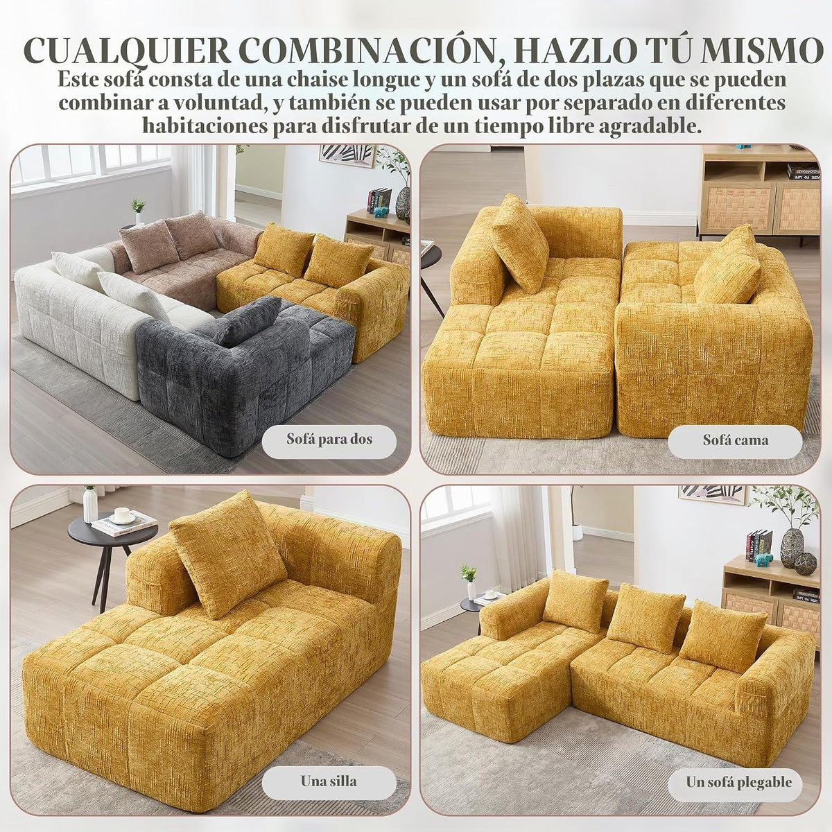 Soweiz Sofá L, seccional de 3 plazas, sofá con chaise longue y reposabrazos, 3 cojines, bolsillo lateral para mando a distancia, 250 x 158 x 60 cm