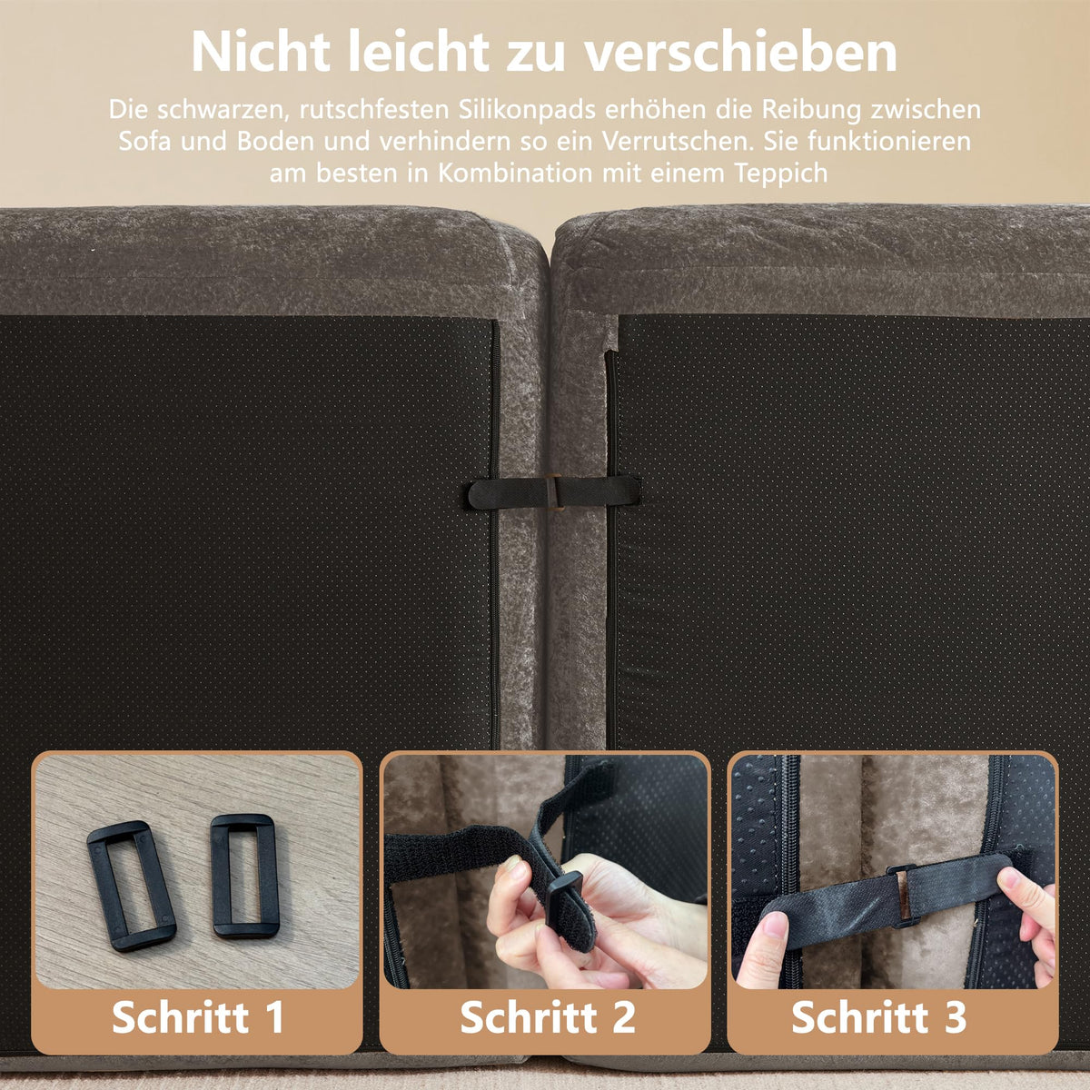 Sofá de esquina en forma de L de 4 plazas con reposapiés, sofá modular Cloud sin marcos de chenilla, sofá de estar suave, antideslizante, combinable de forma flexible, sin montaje, salón color