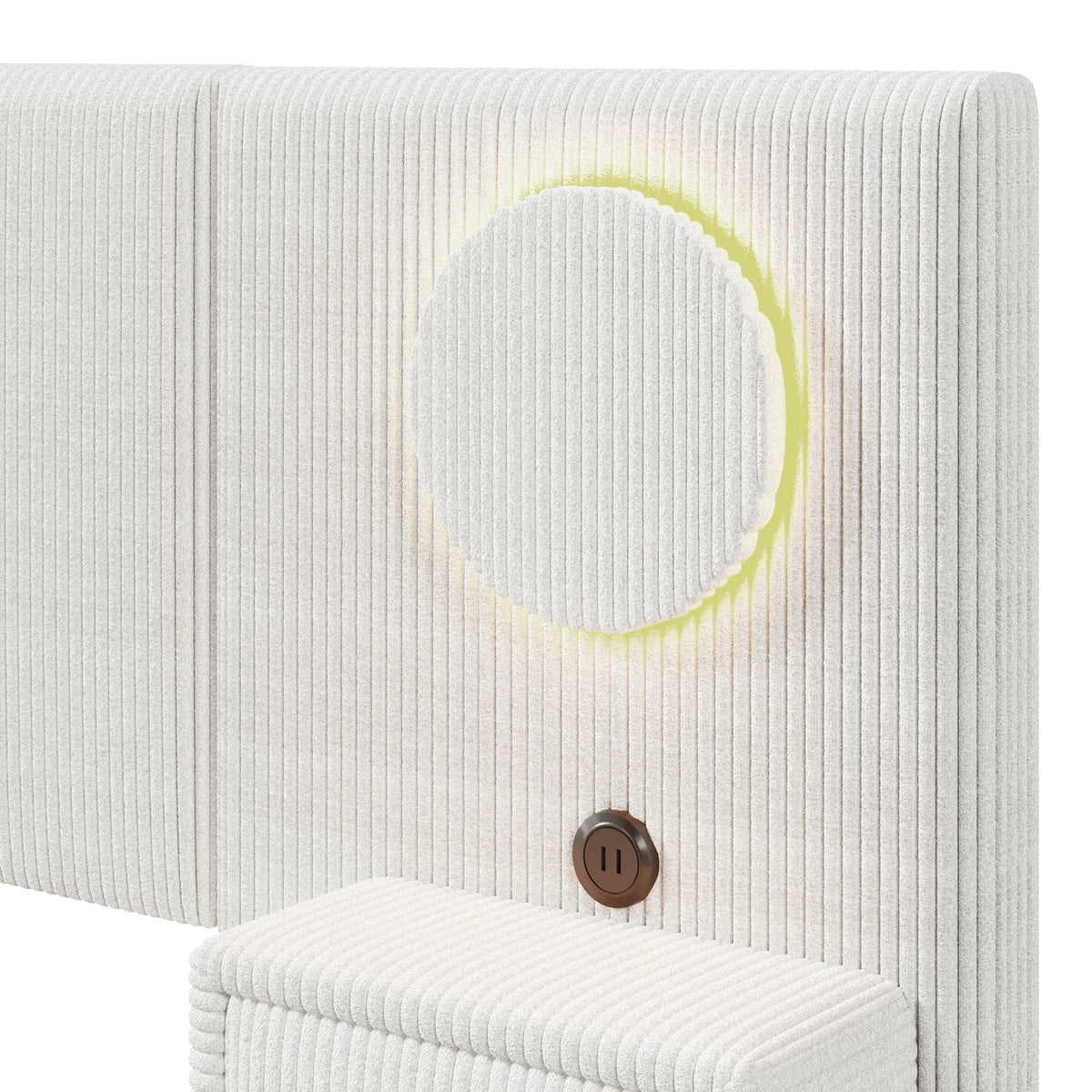 Moimhear Cama tapizada de terciopelo, cabecero LED, conectores USB, almacenamiento hidráulico