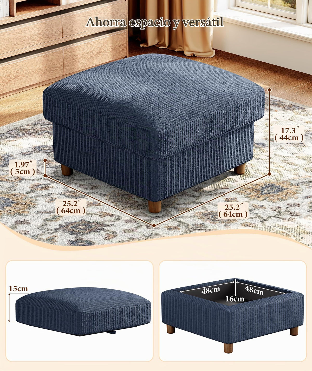 Kidirect Sofá de Pana de 3 plazas, 221 cm cómodo sofá de 53 cm Asientos Extra Profundos, sofá de salón Montaje sin Herramientas sofá Grande con 2 Cojines, sofá Moderno para Oficina,Verde Bosque