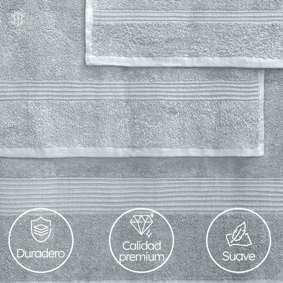 Luxe Set de Toallas 100% Algodón - 8 Piezas, 3 tamaños (30×30, 40×70 y 65×137 cm) - Suaves, absorbentes y de fácil Cuidado, Blanco