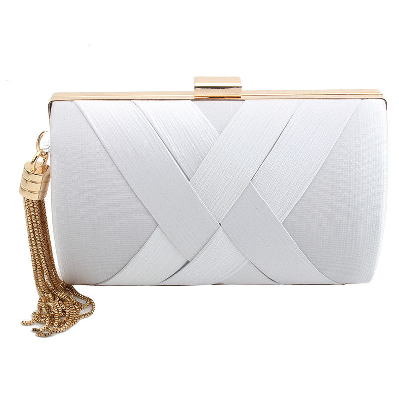 2018 New evening bag hand-woven hand-held shoulder crossbody chain evening bag wedding banquet dress bag