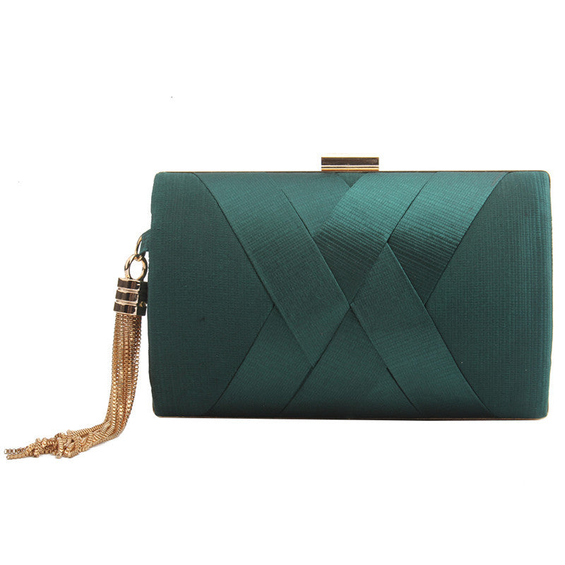 2018 New evening bag hand-woven hand-held shoulder crossbody chain evening bag wedding banquet dress bag