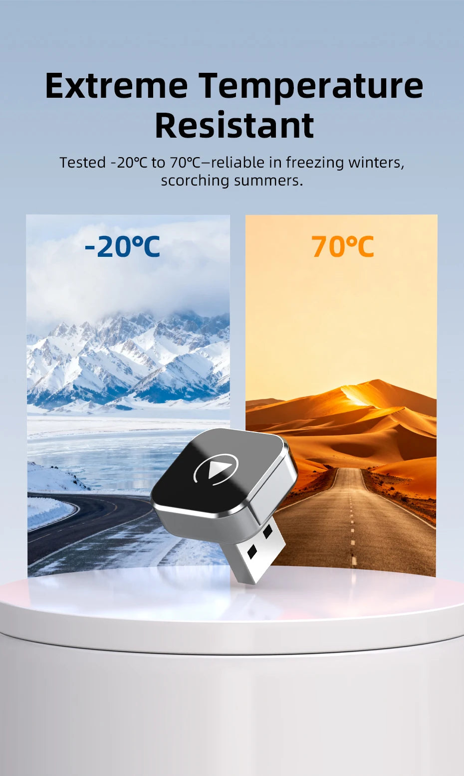 Adaptador Inalámbrico CarPlay 2 en 1, Plug-and-Play para iPhone 6 y Android 11 o superiores, Adaptador para Auto con Puerto USB/USB-C, Accesorio para Auto