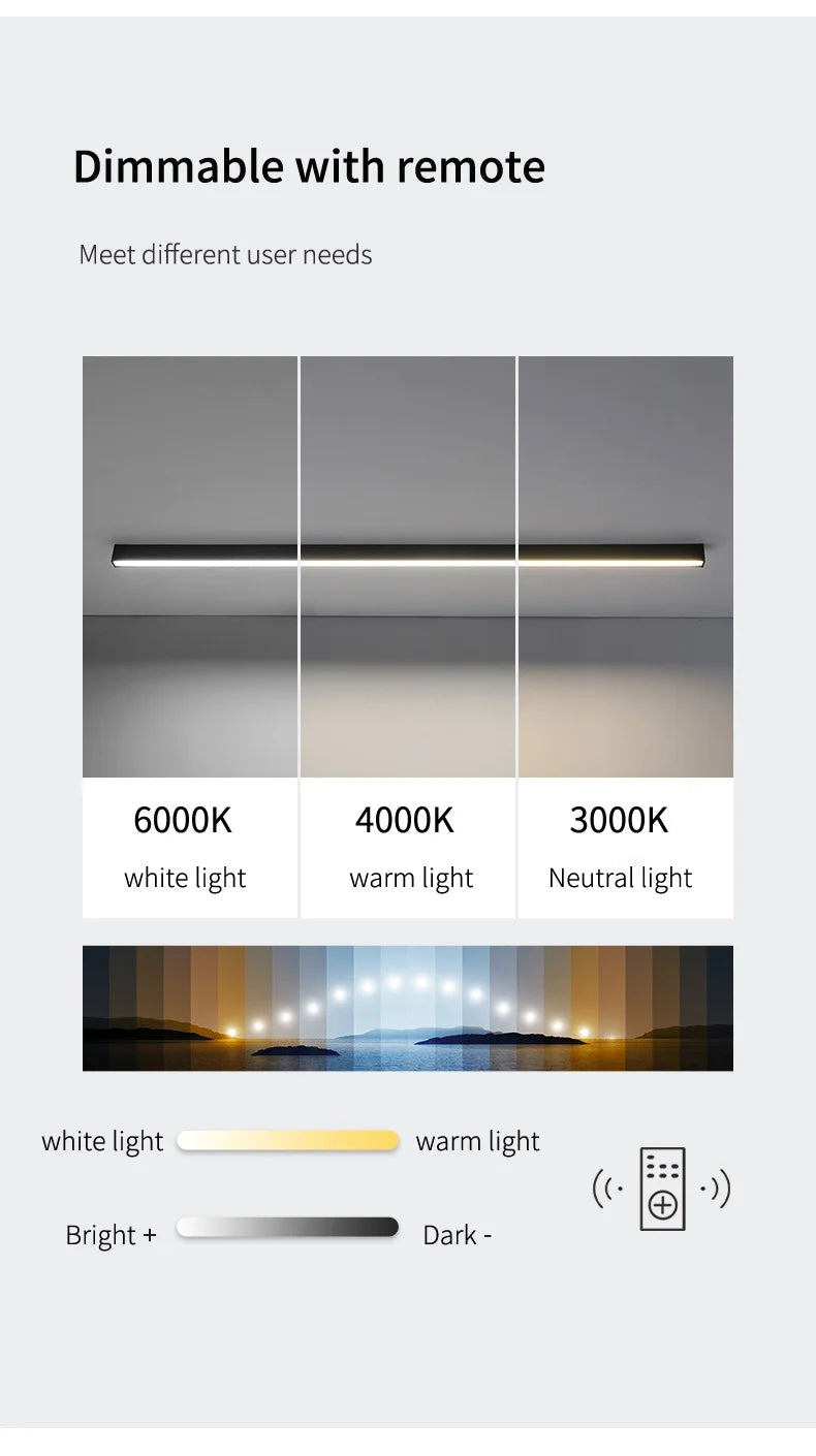 Luces de techo para balcón, lámpara LED de tira larga para pasillo, dormitorio, comedor, sala de estar, guardarropa, lámpara de techo, decoración de cocina de isla
