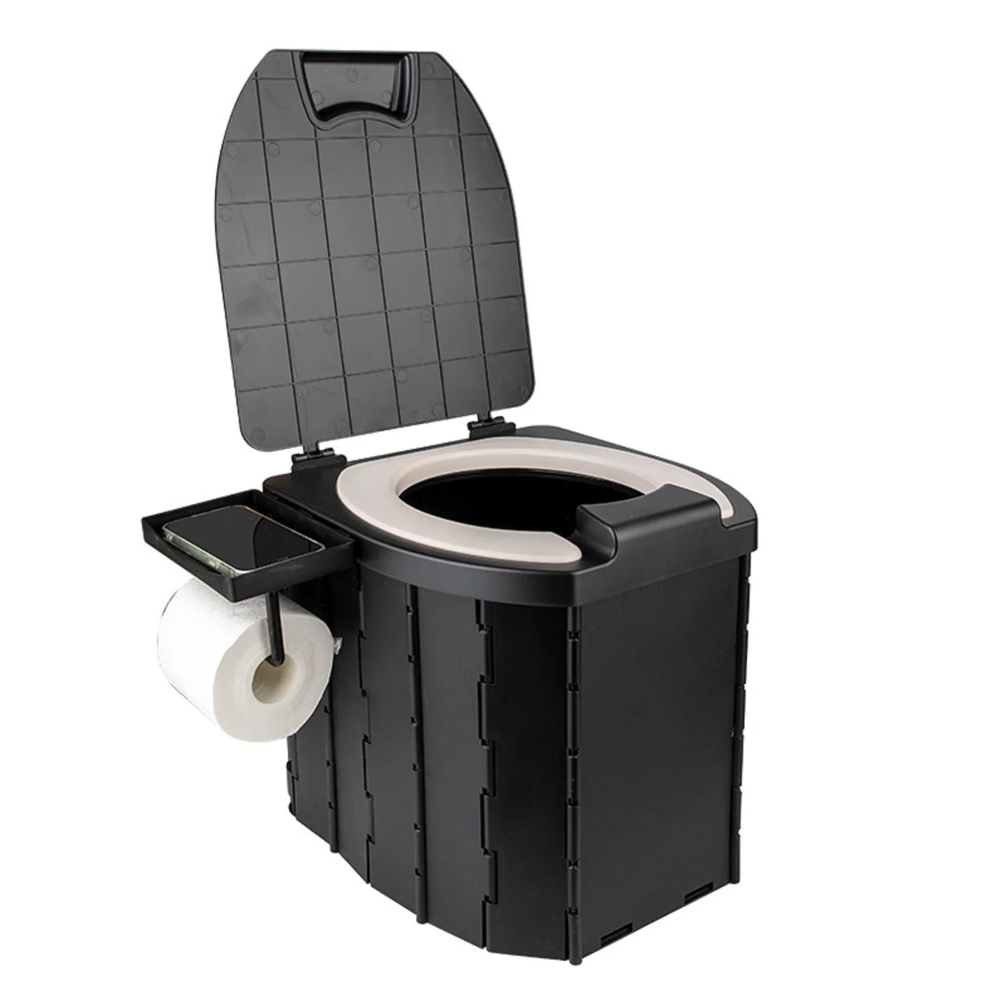 Inodoro plegable, portátil, plegable, caja de almacenamiento antiolor, inodoro para coche, inodoro de emergencia de viaje autónomo para adultos