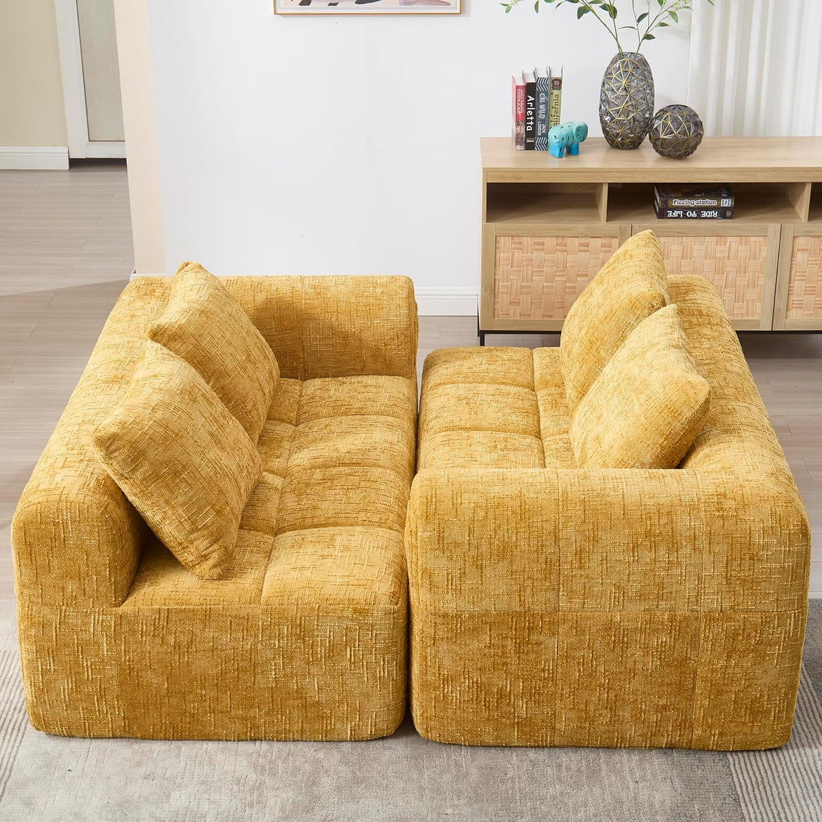 Soweiz Sofá L, seccional de 3 plazas, sofá con chaise longue y reposabrazos, 3 cojines, bolsillo lateral para mando a distancia, 250 x 158 x 60 cm