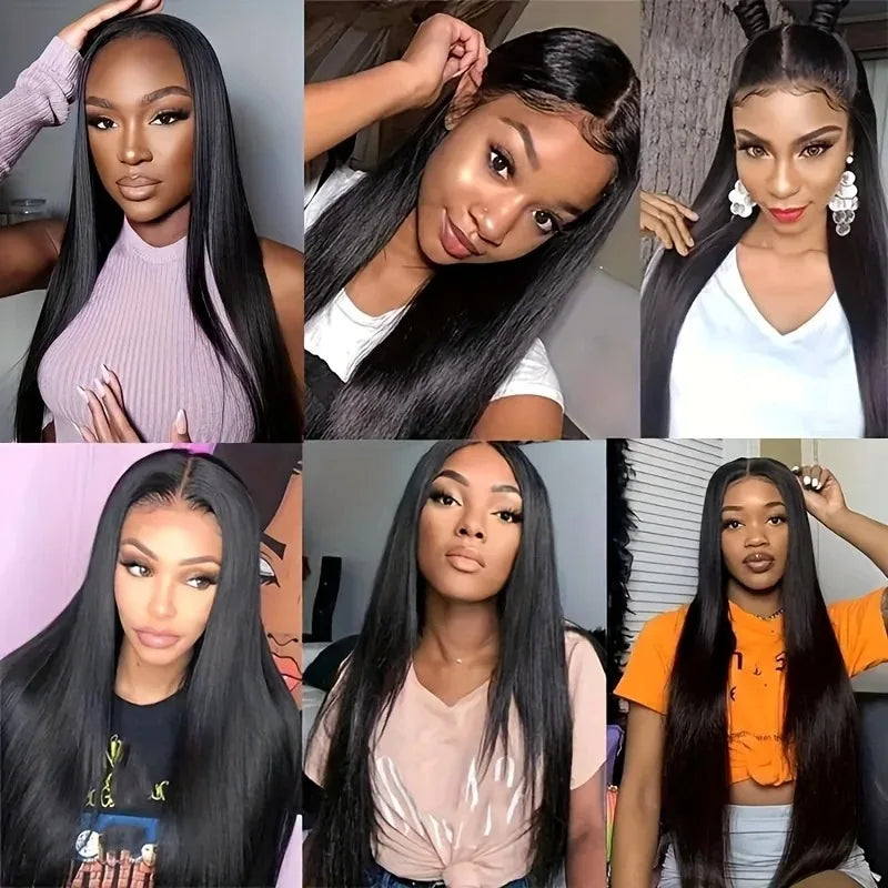 Peluca con malla frontal 13x6, pelo brasileño para mujer, encaje frontal, pegamento frontal de encaje brasileño, puntal de hueso libre, parte delantera completa