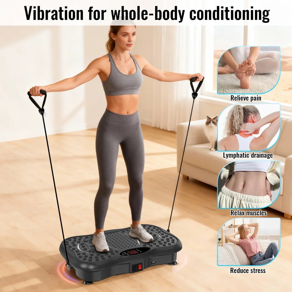 Plataforma Vibratoria de Ejercicio de 150W con Enchufe Europeo, 99 Velocidades, Capacidad de Carga de 150KG, Motor Ultra Silencioso con Control Remoto para Gimnasio en Casa