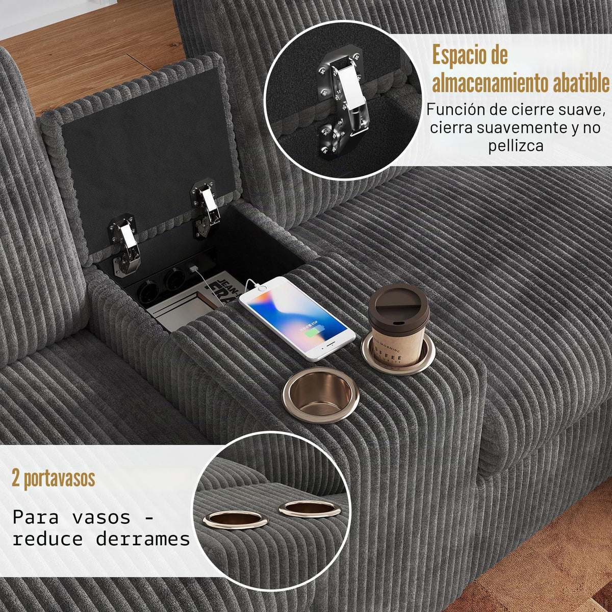 Sapgaks Sofá Seccional en U Moderno,Sofá 4 plazas,Mueble Acolchado de diseño Moderno,Tela de Chenilla (Beige)