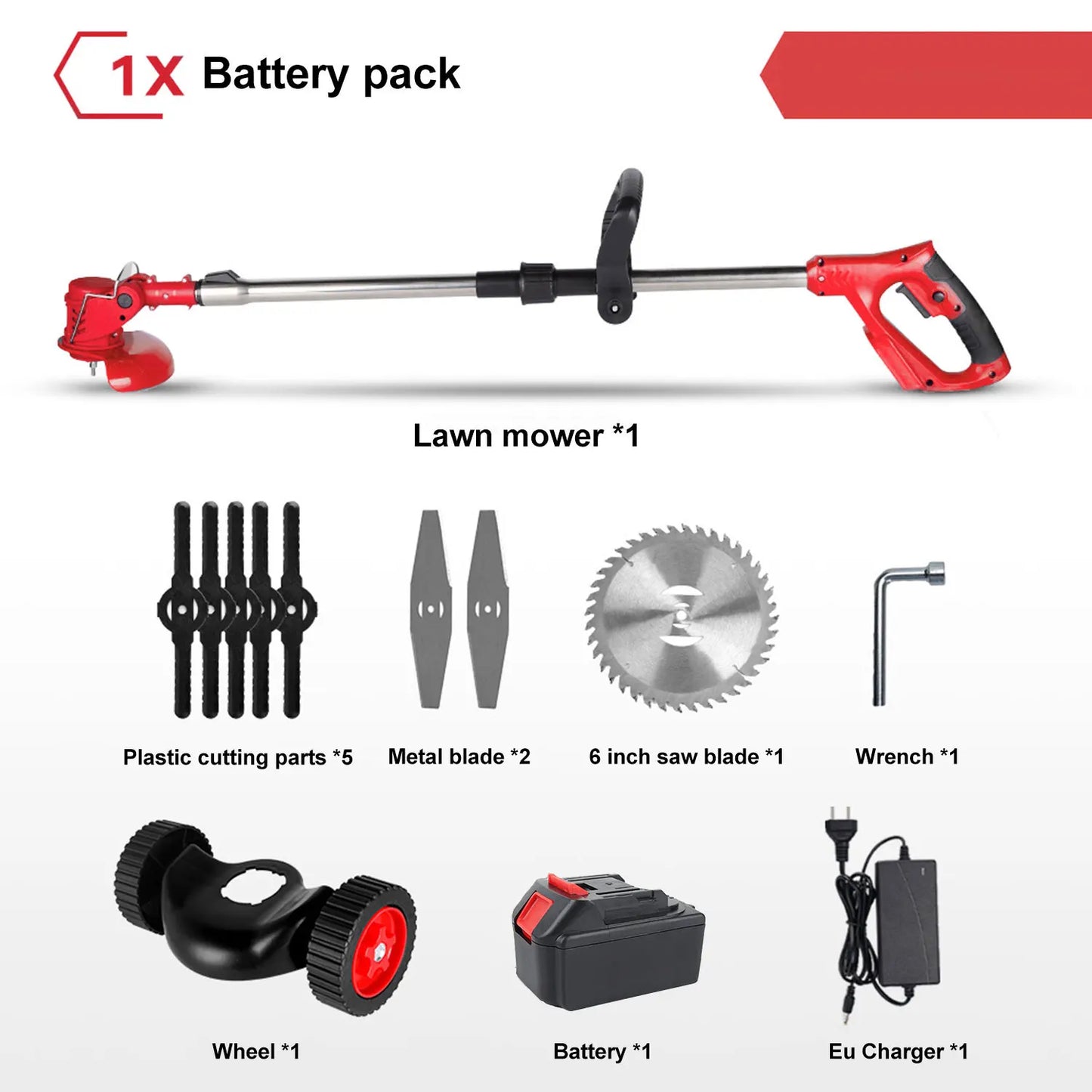 Cortacésped eléctrico inalámbrico, cortador de césped ajustable de longitud plegable, herramienta de jardín para pasadores de batería Makita de 18V