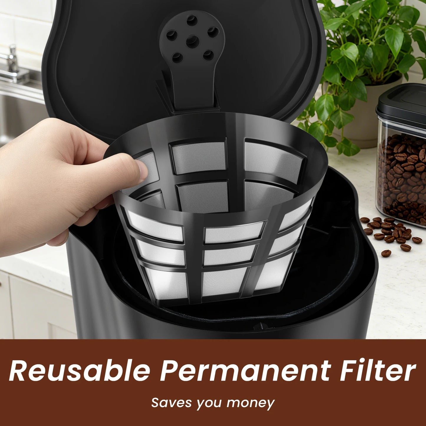 Cafetera Eléctrica de Goteo SUPERLEX de 1.25L, 600W, Estilo Americano, con Ventana de Nivel de Agua y Filtro Reutilizable