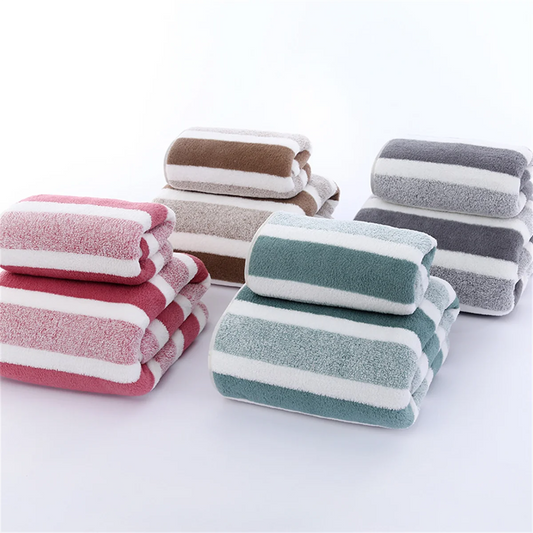 Juego de toallas o toallas de secado rápido a rayas, 1 unidad, 35x75 o para experiencia de baño suave y absorbente, toalla de baño o toalla de mano