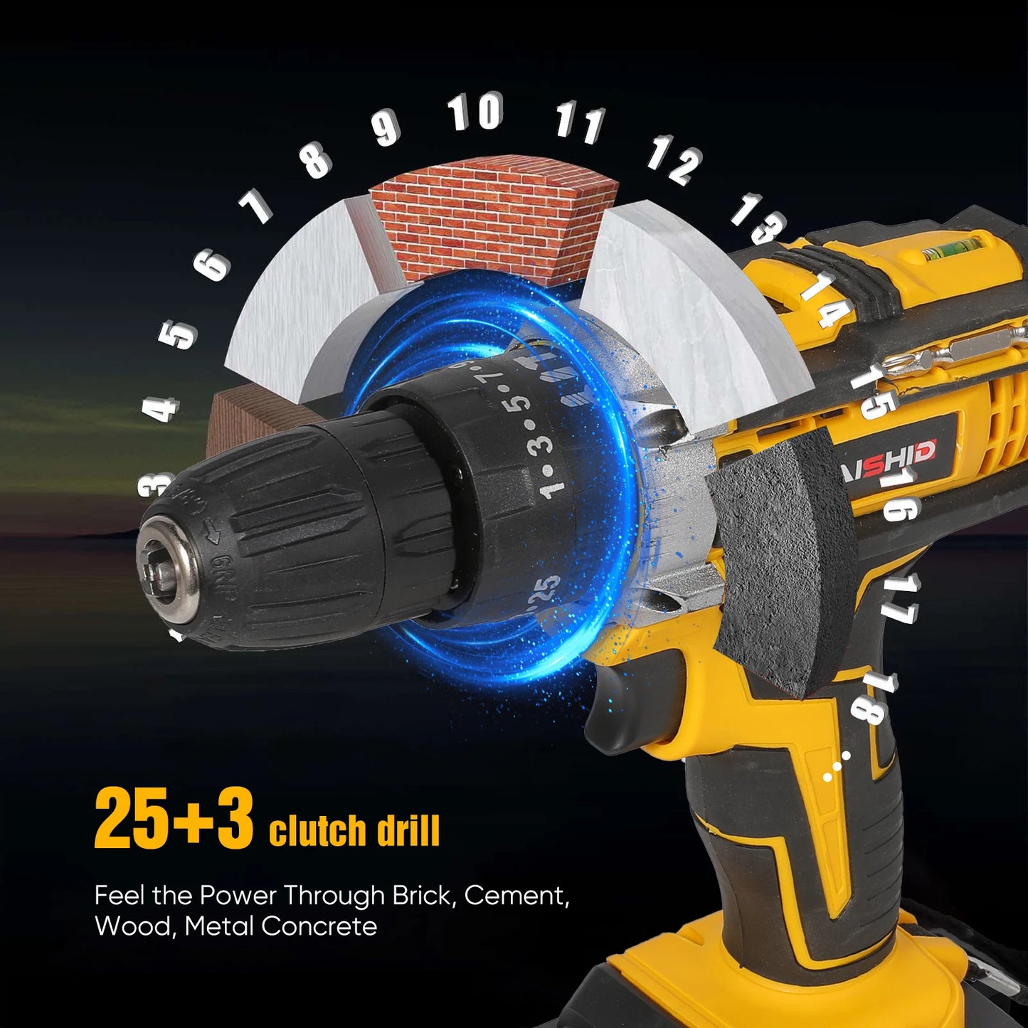 Taladro de impacto inalámbrico de 21V, destornillador eléctrico, taladro percutor eléctrico, Mini taladro manual inalámbrico, herramientas eléctricas con batería de iones de litio