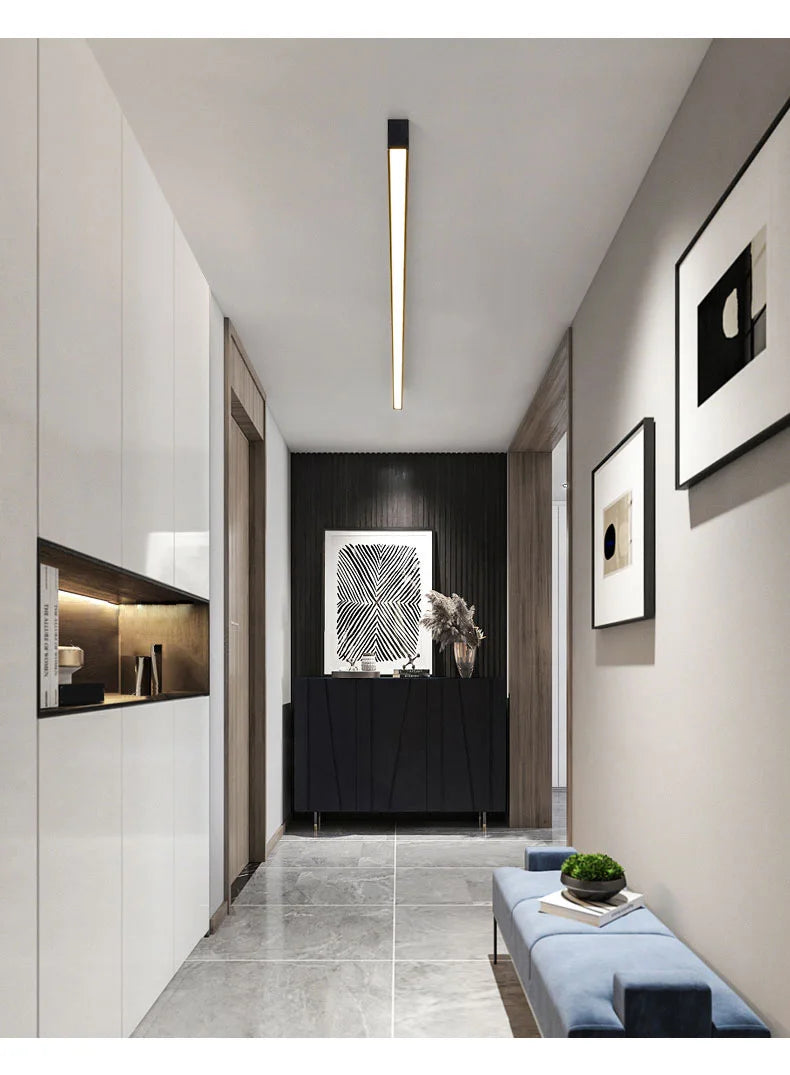 Luces de techo para balcón, lámpara LED de tira larga para pasillo, dormitorio, comedor, sala de estar, guardarropa, lámpara de techo, decoración de cocina de isla