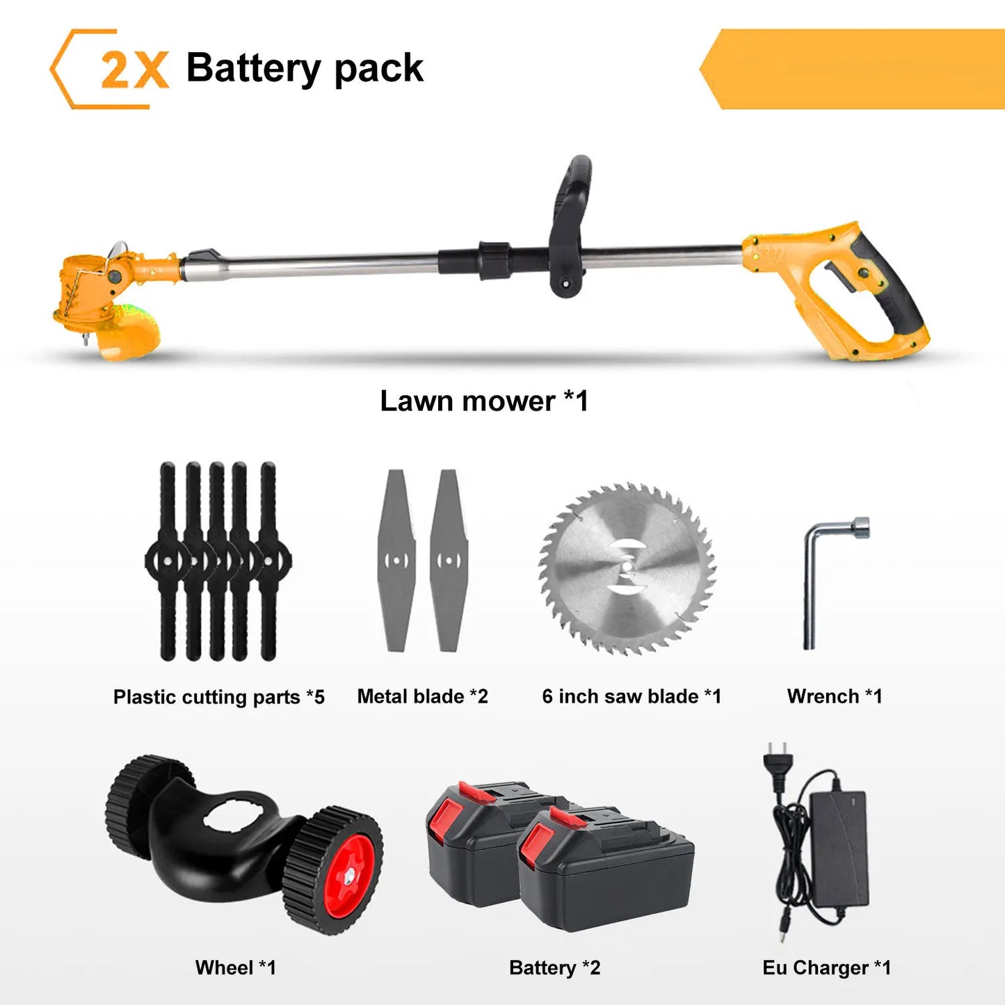 Cortacésped eléctrico inalámbrico, cortador de césped ajustable de longitud plegable, herramienta de jardín para pasadores de batería Makita de 18V