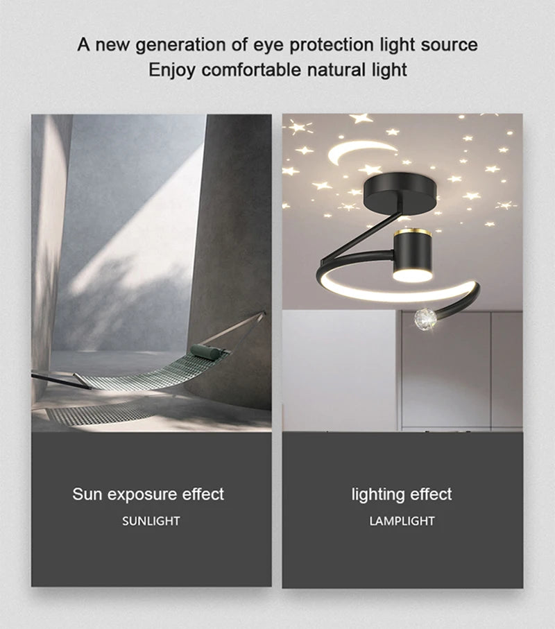 Luz de techo LED moderna, iluminación interior para dormitorio, sala de estar, cocina, comedor, pasillo, balcón, decoración del hogar, lámpara de techo