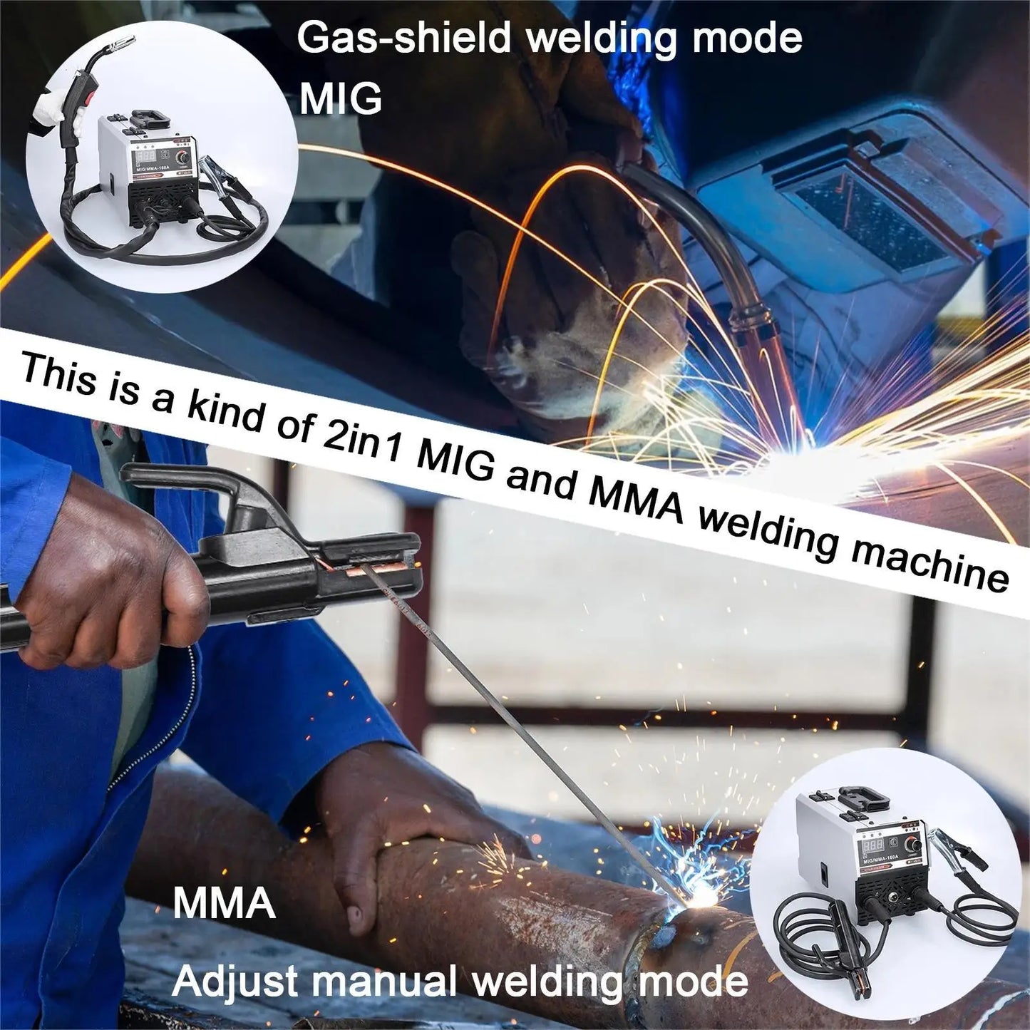 Soldadoras MIG MMA con Protección de Gas Carbónico y Soldadura Manual Multiusos, Soldadoras Inverter de Corriente Directa IGBT