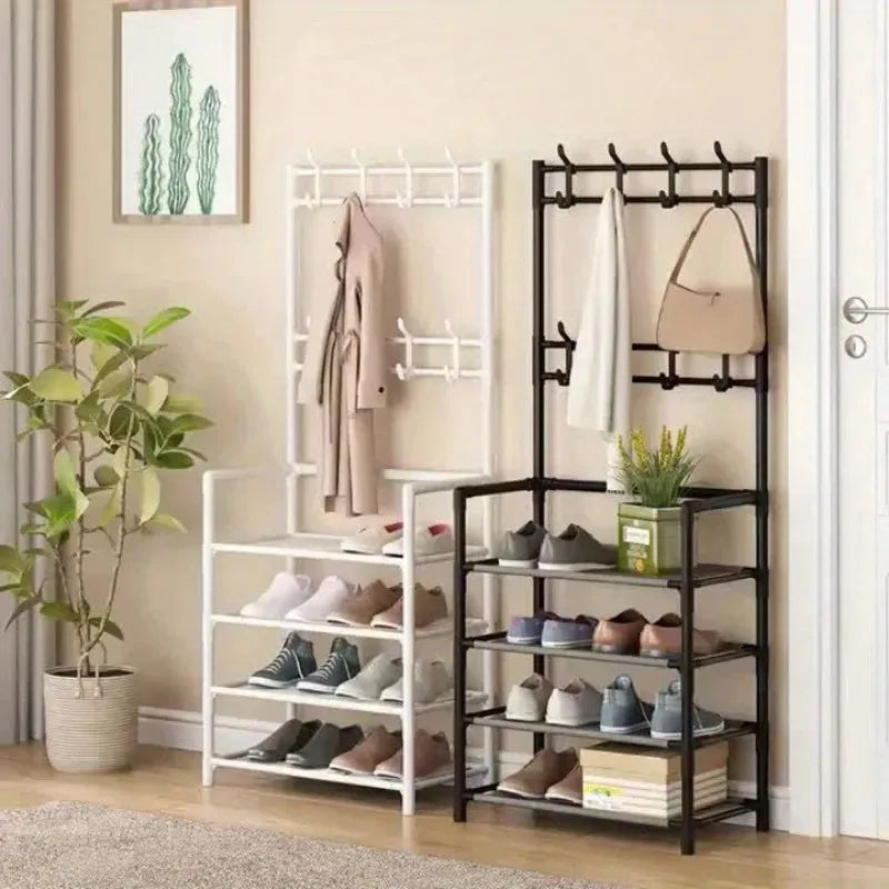 Zapatero Metálico de 5 Niveles, Fácil de Instalar sin Herramientas, Diseño Sencillo, Multiusos para Zapatos, Botas y Artículos Diversos en la Sala de Estar o el Pasillo