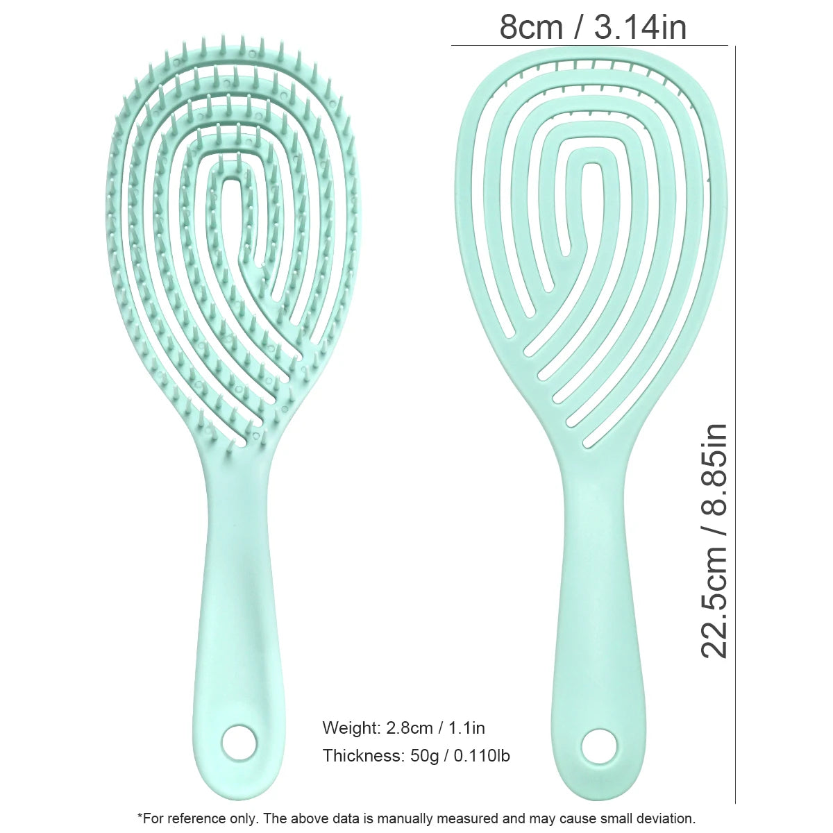 Cepillo para el cabello hueco: peine para masaje del cuero cabelludo de secado rápido para cabello rizado/húmedo, herramienta para desenredar y peinar