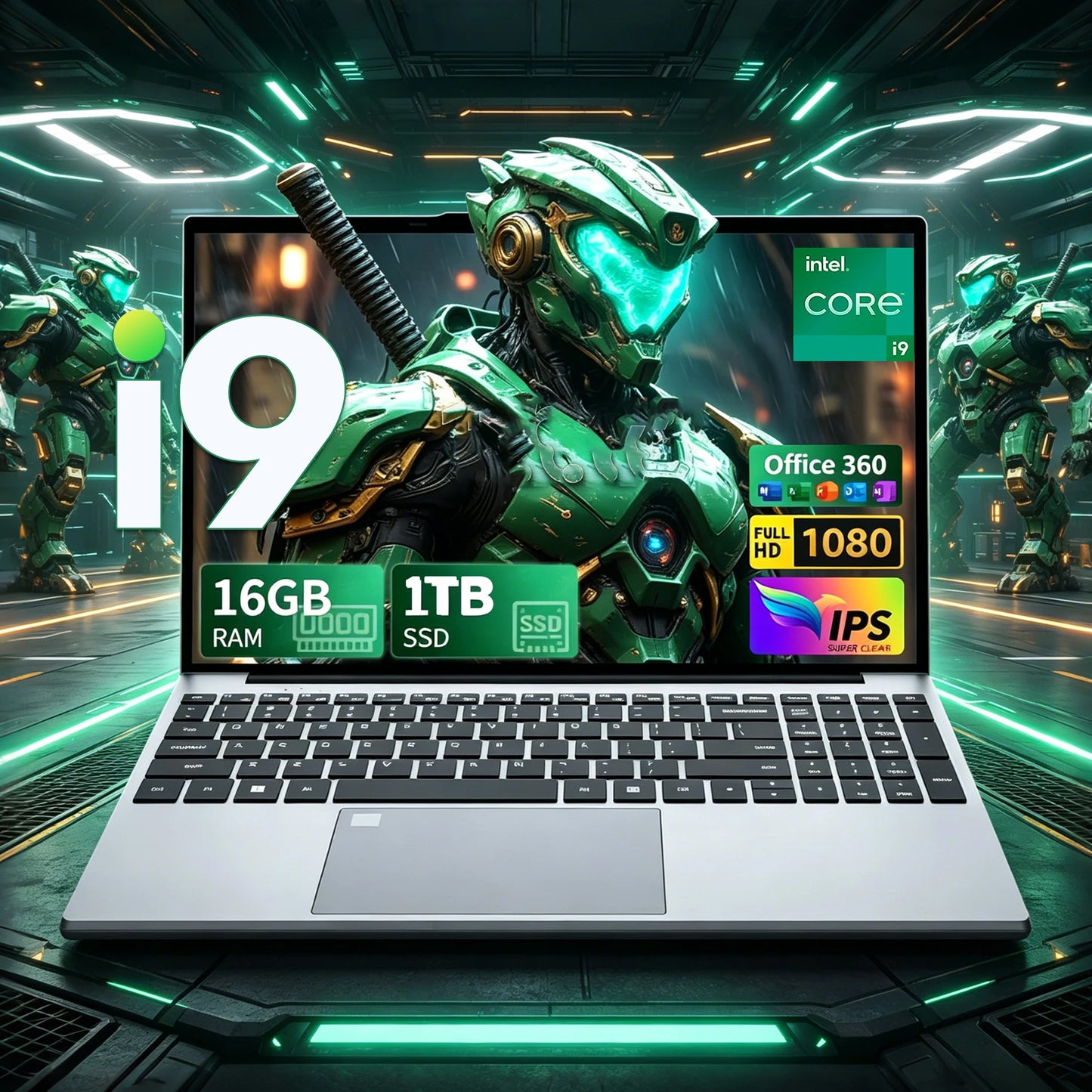 Computadora portátil de 15.6 pulgadas, Intel Core i9-9900, Windows 11, 16 GB de RAM, 1 TB/2 TB SSD, portátil con retroiluminación, lector de huellas dactilares, para oficina, estudio y juegos.