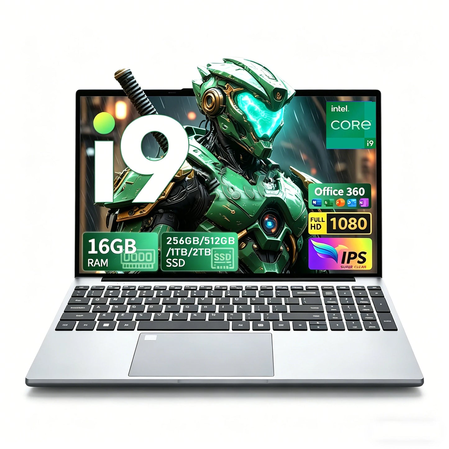 Computadora portátil de 15.6 pulgadas, Intel Core i9-9900, Windows 11, 16 GB de RAM, 1 TB/2 TB SSD, portátil con retroiluminación, lector de huellas dactilares, para oficina, estudio y juegos.