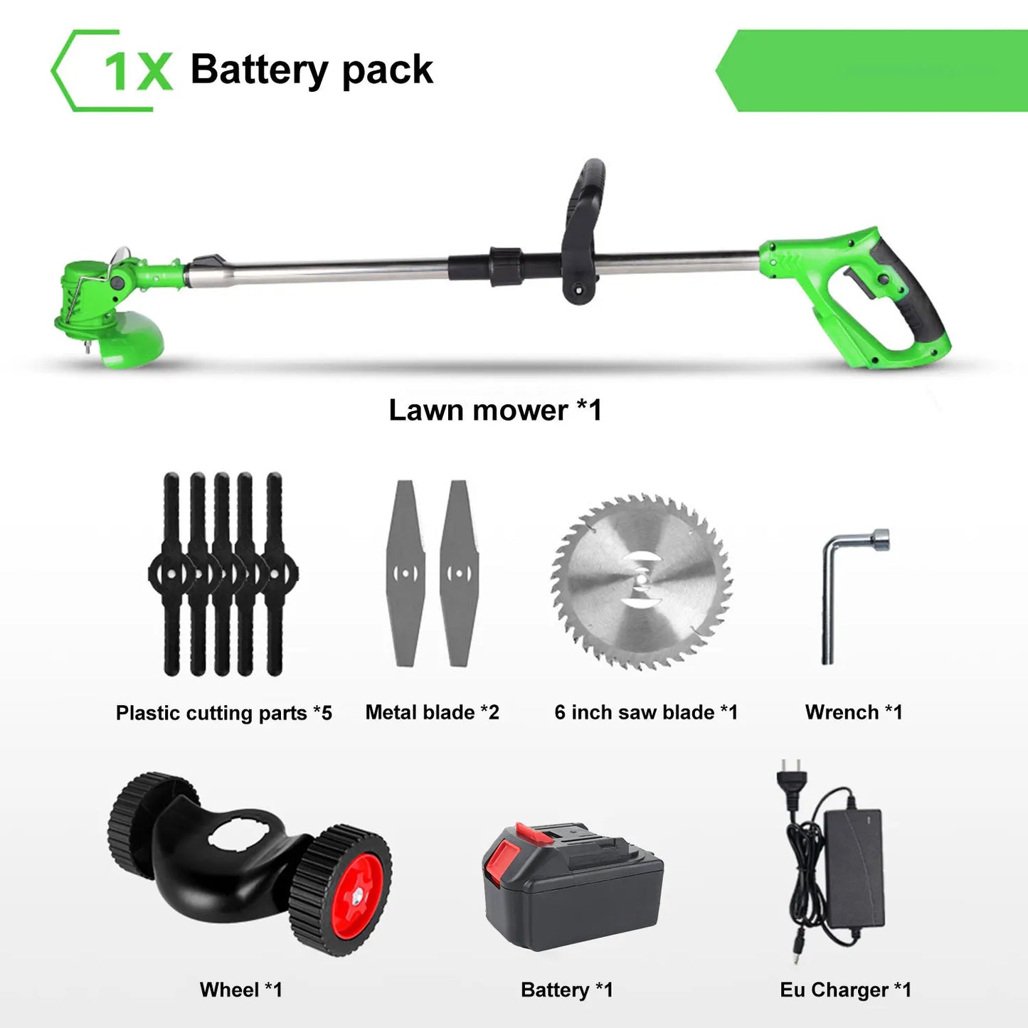 Cortacésped eléctrico inalámbrico, cortador de césped ajustable de longitud plegable, herramienta de jardín para pasadores de batería Makita de 18V