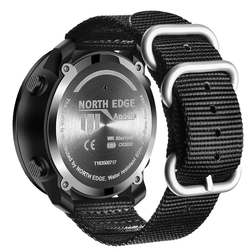 NORTH EDGE-reloj Digital deportivo para hombre, horas para correr, nadar, militar, altímetro, barómetro, brújula, resistente al agua, 50m