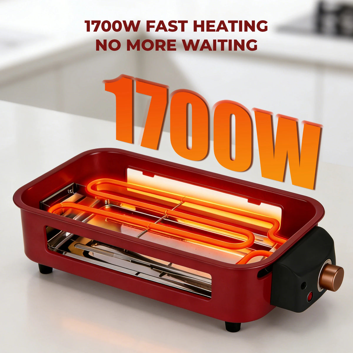 Parrilla eléctrica, parrilla eléctrica sin humo, revestimiento antiadherente, placa/parrilla/bandeja extraíble, adecuada para fiestas familiares y en el comedor de residencia y barbacoas