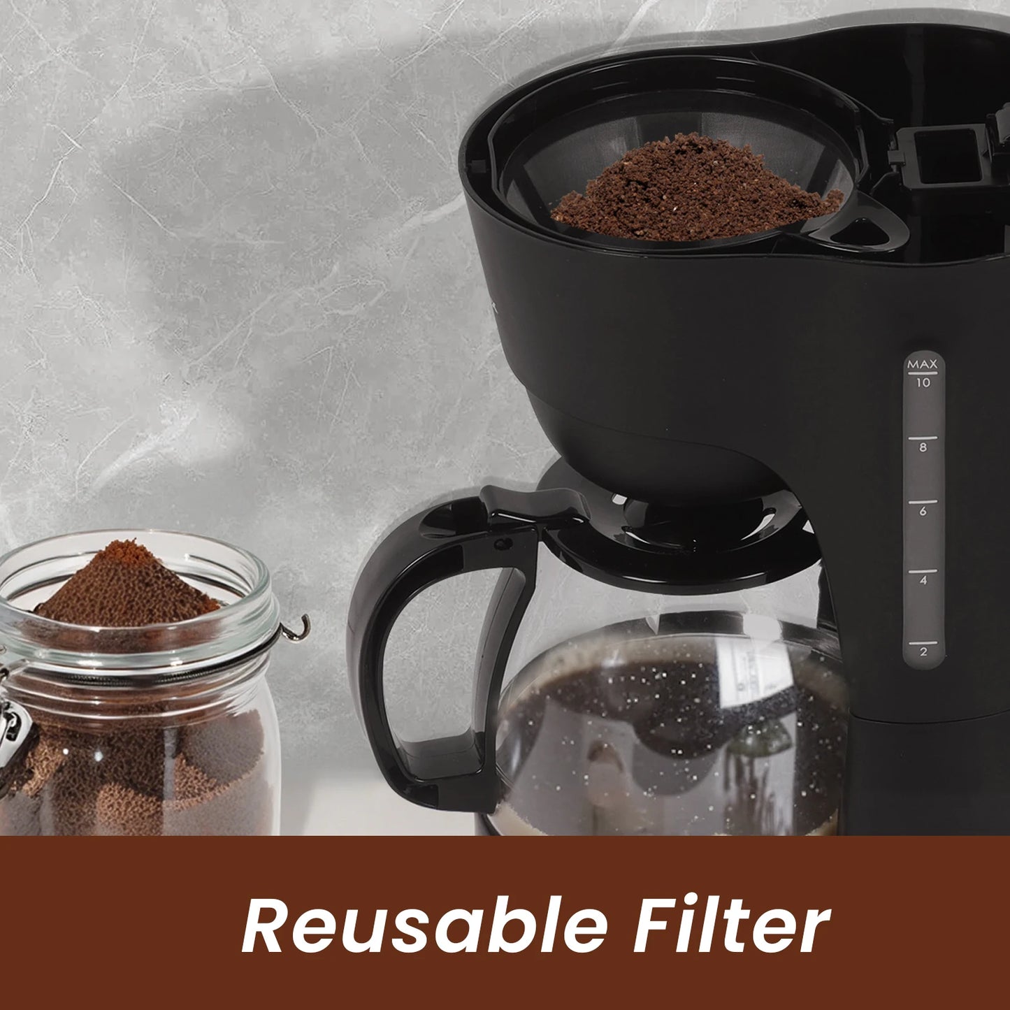 Cafetera Eléctrica de Goteo SUPERLEX de 1.25L, 600W, Estilo Americano, con Ventana de Nivel de Agua y Filtro Reutilizable
