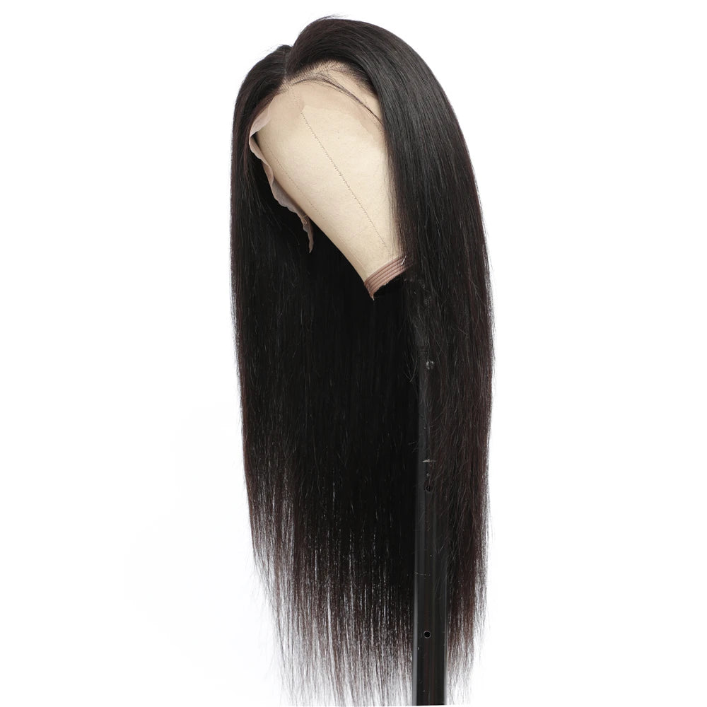 Peluca Frontal de encaje HD de 220 de densidad, pelucas de cabello humano liso de hueso, peluca de pelo de bebé suave Frontal transparente HD 13x4 13x6 pulgadas