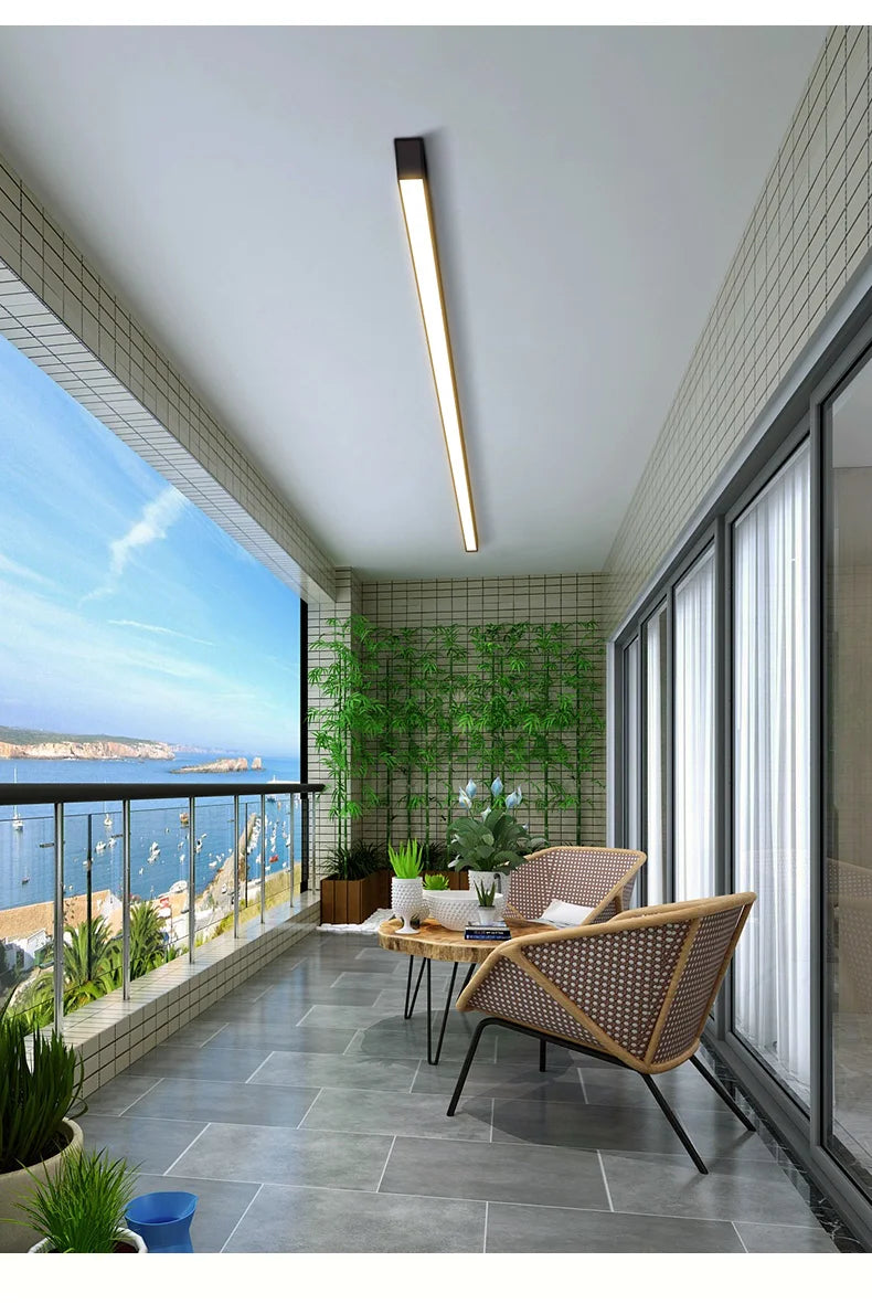 Luces de techo para balcón, lámpara LED de tira larga para pasillo, dormitorio, comedor, sala de estar, guardarropa, lámpara de techo, decoración de cocina de isla