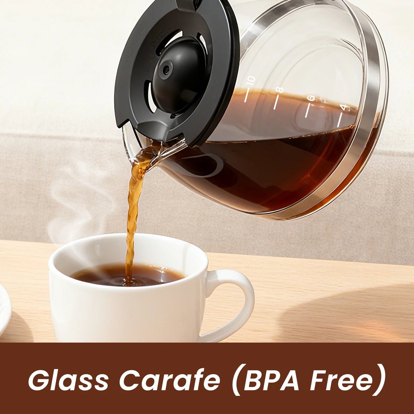 Cafetera Eléctrica de Goteo SUPERLEX de 1.25L, 600W, Estilo Americano, con Ventana de Nivel de Agua y Filtro Reutilizable