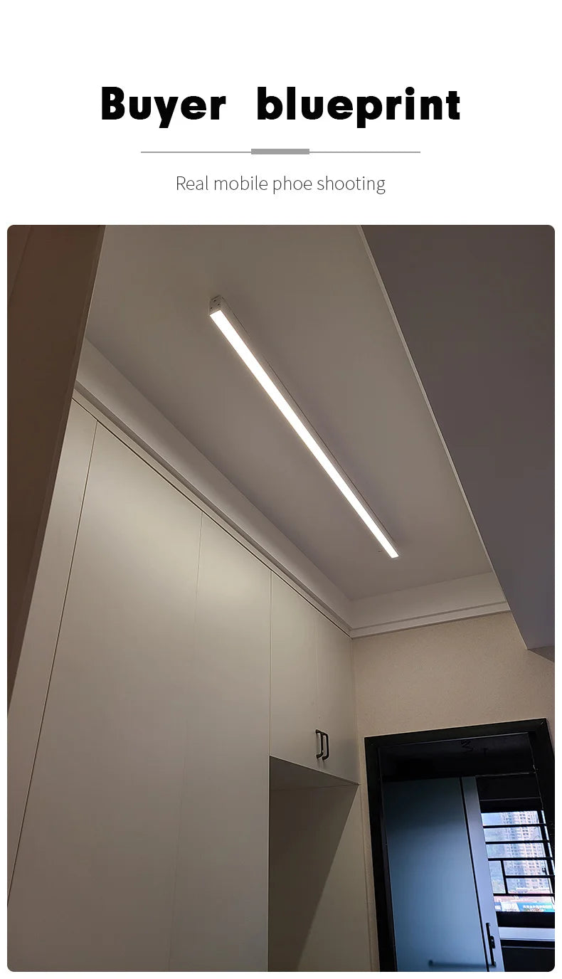 Luces de techo para balcón, lámpara LED de tira larga para pasillo, dormitorio, comedor, sala de estar, guardarropa, lámpara de techo, decoración de cocina de isla