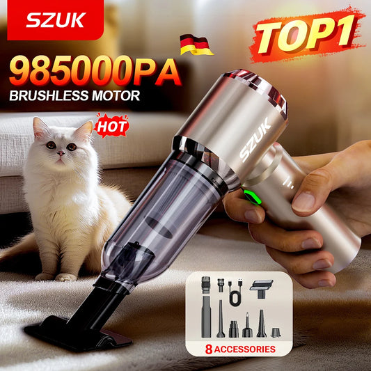 Aspiradora de coche SZUK 985000Pa, portátil, de mano, inalámbrica, de succión potente, máquina de limpieza para coche, miniaspiradora aspiradora para coche  aspiradora inalámbrica  aspirador de mano potente