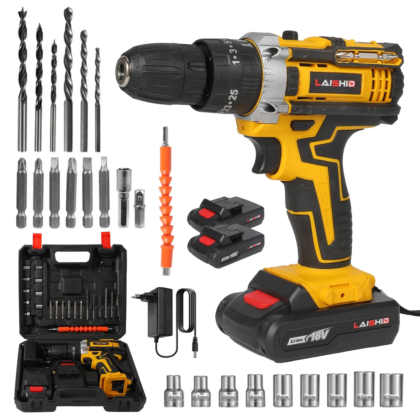 Taladro de impacto inalámbrico de 21V, destornillador eléctrico, taladro percutor eléctrico, Mini taladro manual inalámbrico, herramientas eléctricas con batería de iones de litio