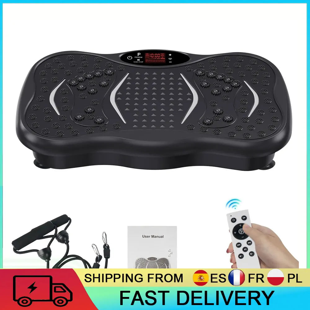 Plataforma Vibratoria de Ejercicio de 150W con Enchufe Europeo, 99 Velocidades, Capacidad de Carga de 150KG, Motor Ultra Silencioso con Control Remoto para Gimnasio en Casa