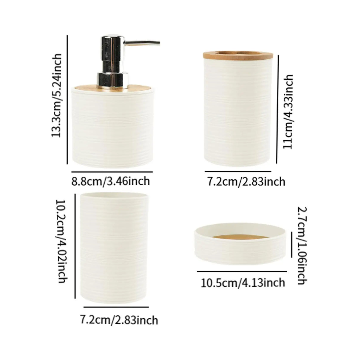 Juego de accesorios de baño, regalo de inauguración de la casa, soporte para cepillo de dientes, accesorio de baño, juego completo para encimera, tocador, baño, 4 Uds.