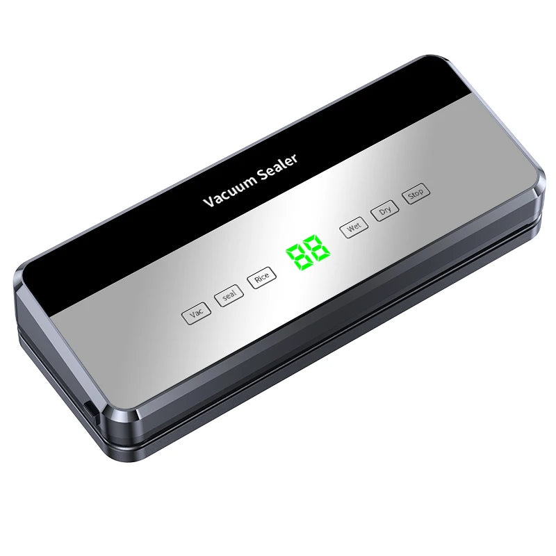 Sellador al vacío eléctrico, cortador incorporado, sello de almacenamiento de alimentos para cocina, botón táctil, tiras de embalaje de sellado de alimentos secos/húmedos, bolsillo sellado