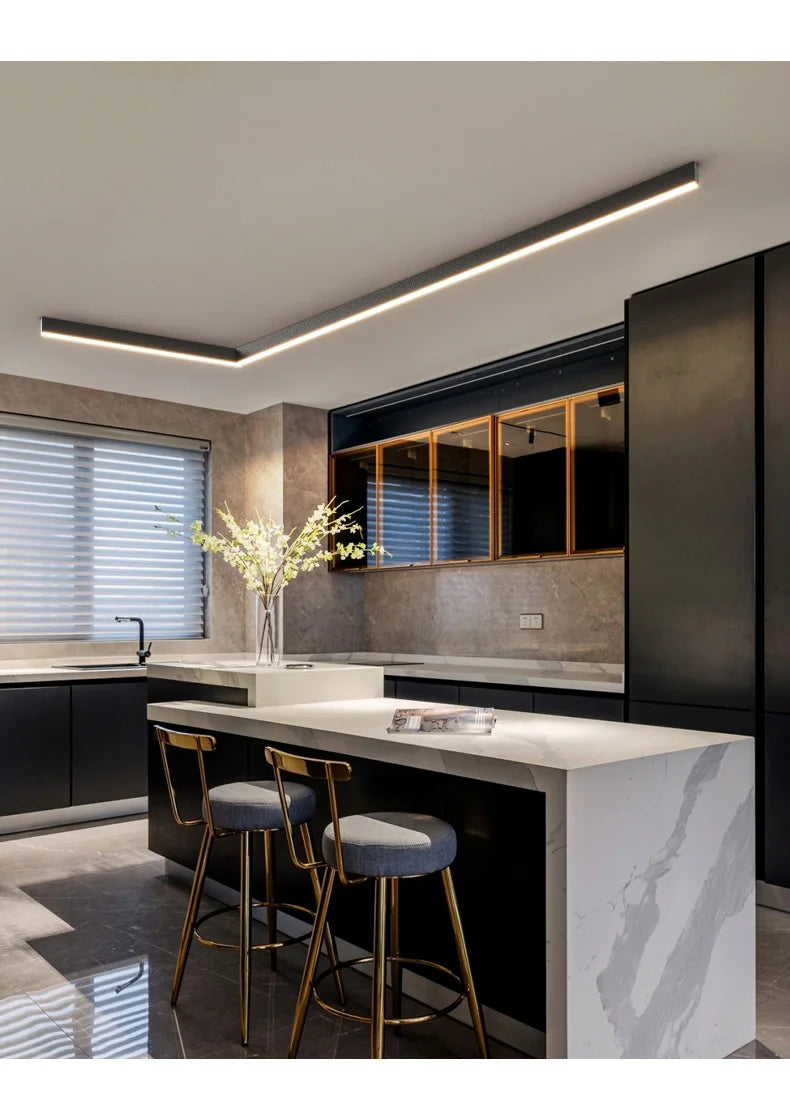 Luces de techo para balcón, lámpara LED de tira larga para pasillo, dormitorio, comedor, sala de estar, guardarropa, lámpara de techo, decoración de cocina de isla