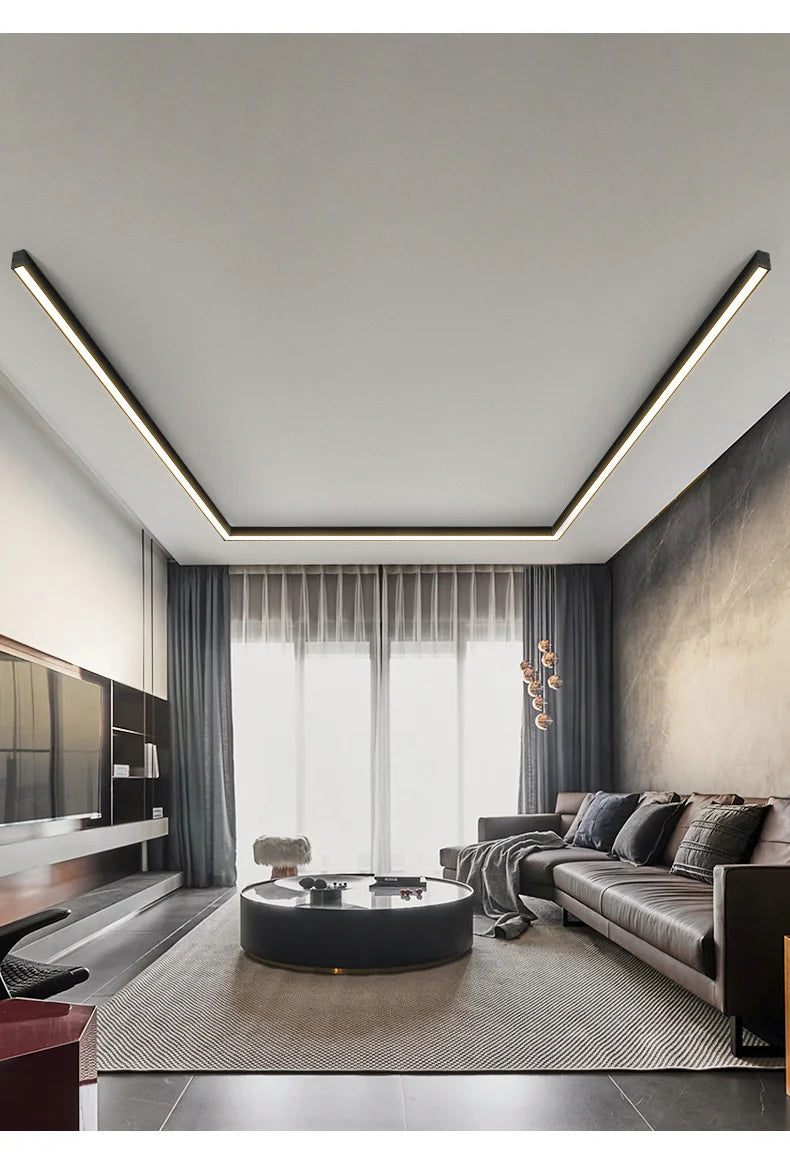 Luces de techo para balcón, lámpara LED de tira larga para pasillo, dormitorio, comedor, sala de estar, guardarropa, lámpara de techo, decoración de cocina de isla