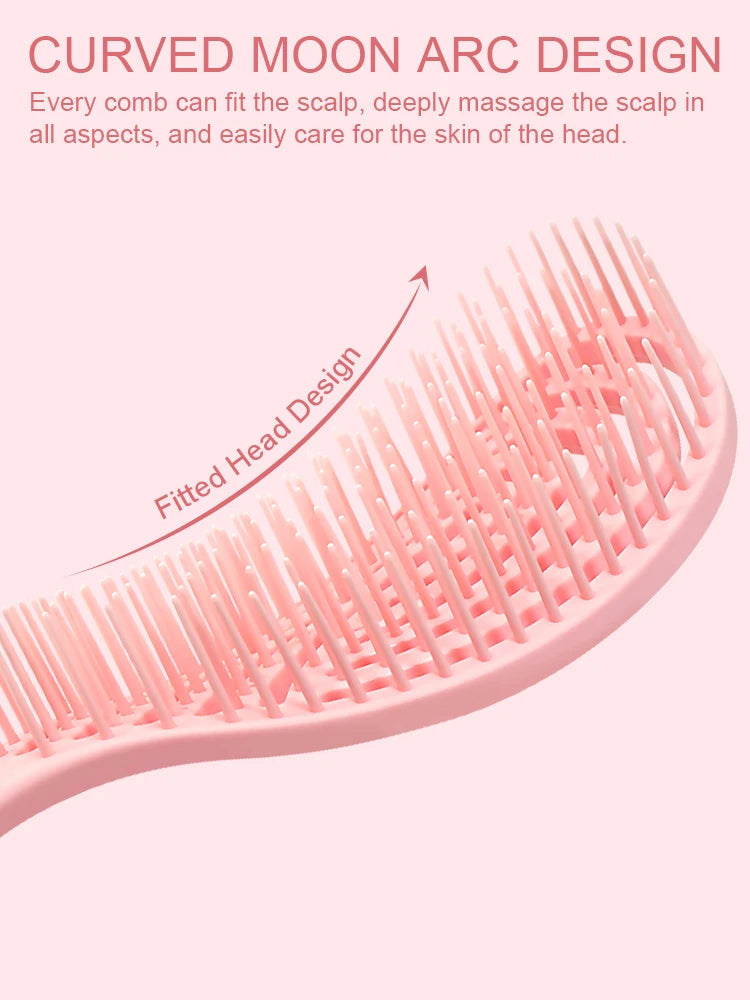 Cepillo para el cabello hueco: peine para masaje del cuero cabelludo de secado rápido para cabello rizado/húmedo, herramienta para desenredar y peinar