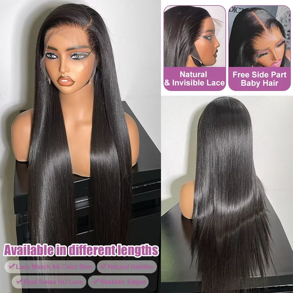 Peluca con malla frontal 13x6, pelo brasileño para mujer, encaje frontal, pegamento frontal de encaje brasileño, puntal de hueso libre, parte delantera completa