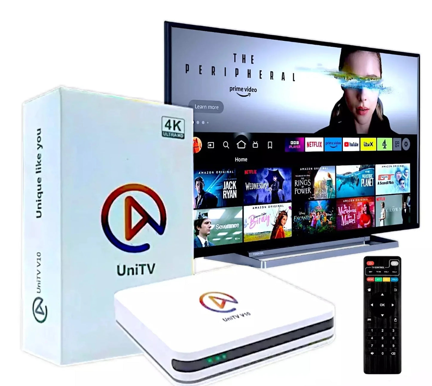 UNITV V10 APARELHO ORIGINAL SMART TV, COMPATIBLE CON YOUTUBE, CANALES Y SERIES, ENTREGA INMEDIATA