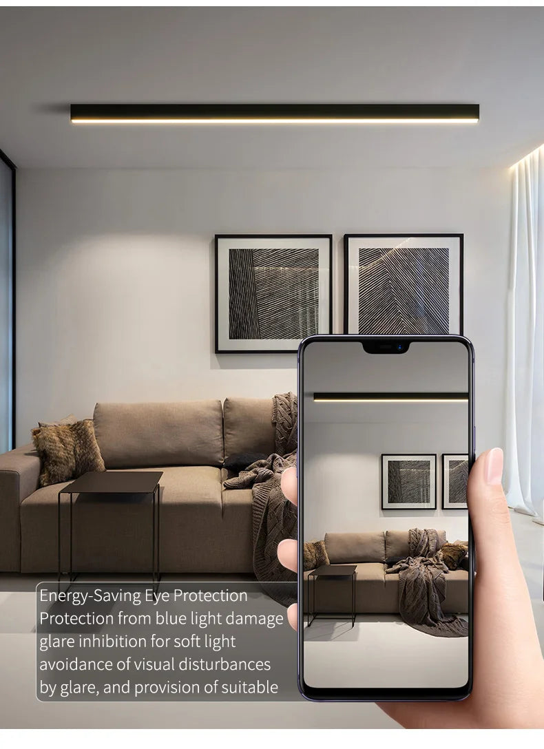Luces de techo para balcón, lámpara LED de tira larga para pasillo, dormitorio, comedor, sala de estar, guardarropa, lámpara de techo, decoración de cocina de isla