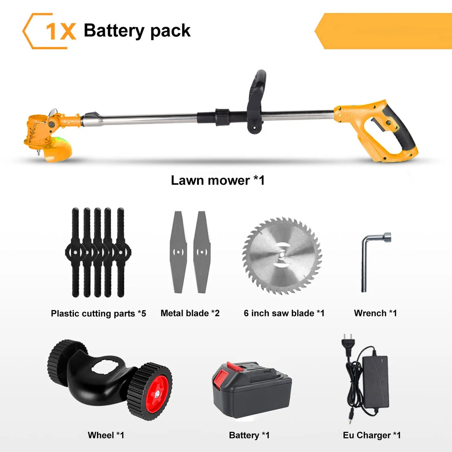 Cortacésped eléctrico inalámbrico, cortador de césped ajustable de longitud plegable, herramienta de jardín para pasadores de batería Makita de 18V