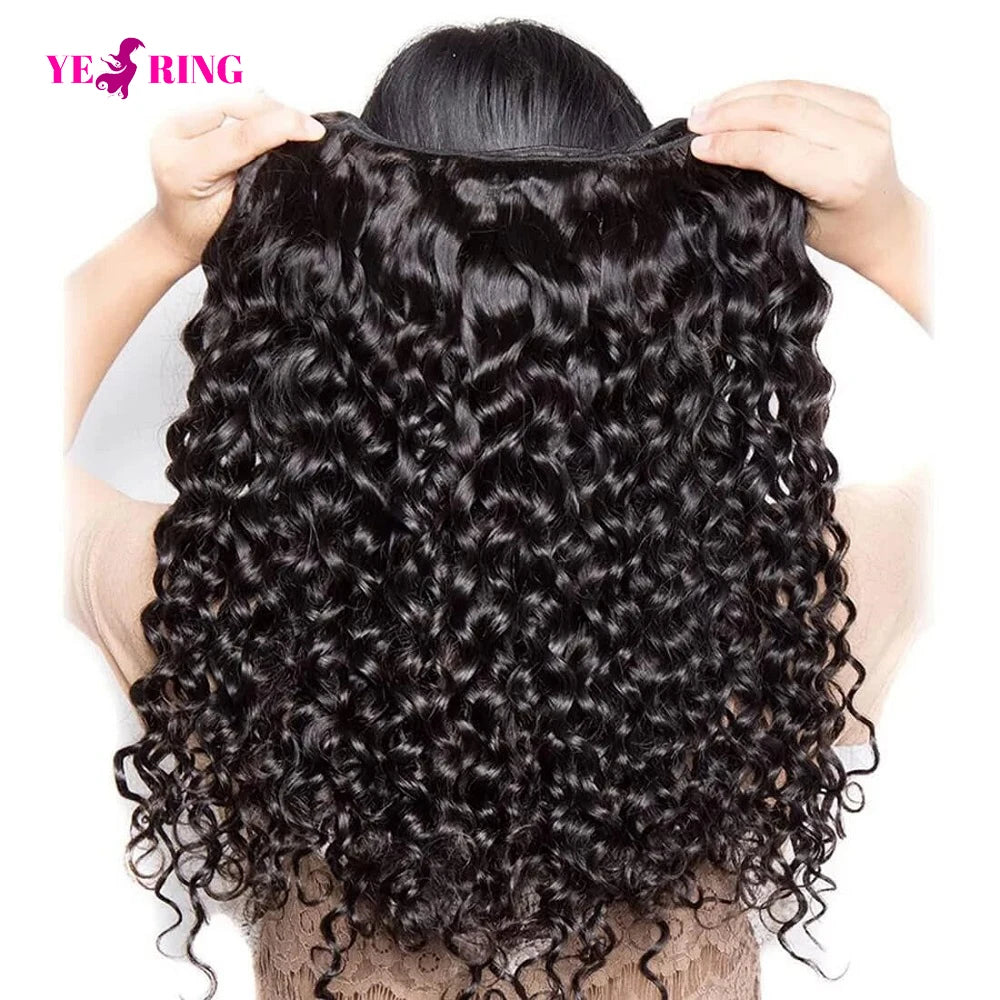 Extensiones de cabello humano de onda profunda 12A brasileño con extensiones de cabello crudo rizado virgen mechones 100% cabello humano entrega en 2-5 días